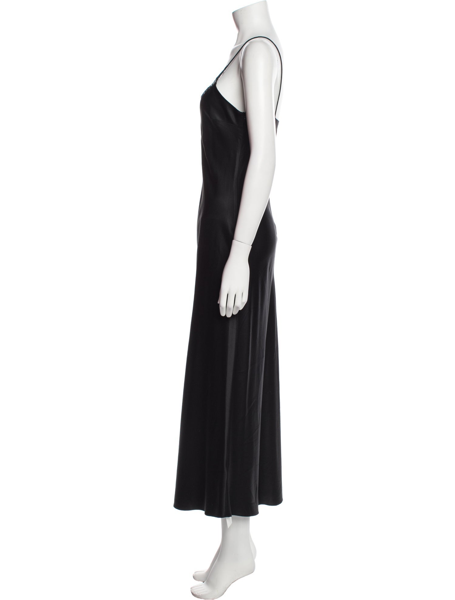 Anine Bing Silk Long Dress - Black Dresses, Clothing