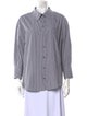Anine Bing Striped Three-Quarter Sleeve Button-Up Top
