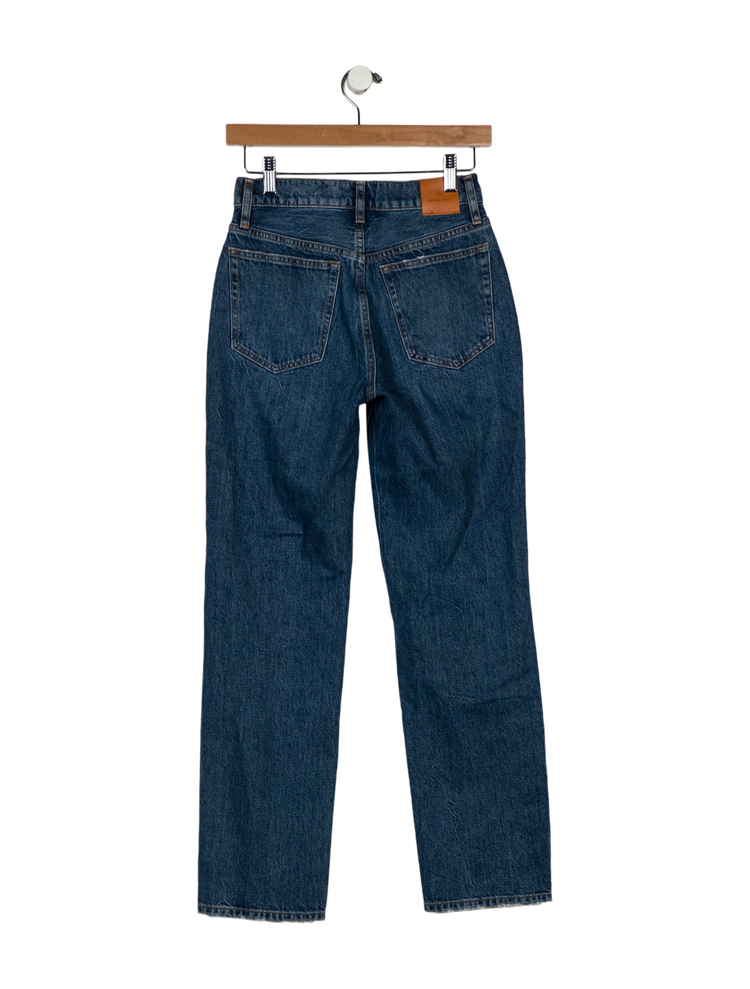 Anine Bing Mid-Rise Straight Leg Jeans
