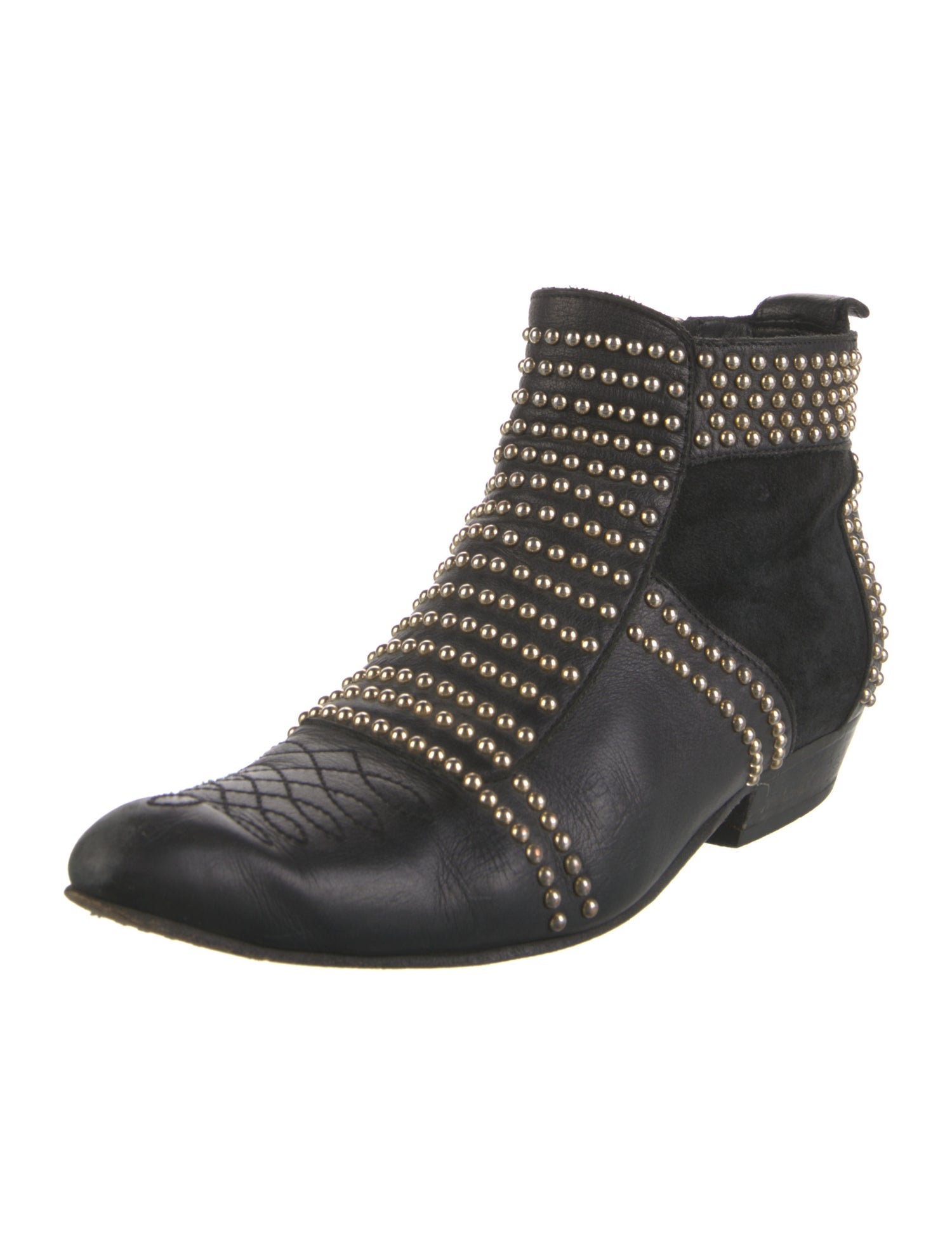 Anine Bing Leather Studded Accents Boots