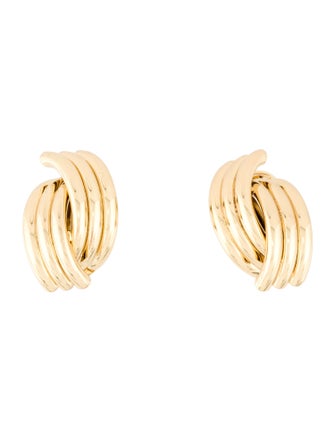 Anine Bing Crossover Ribbed Clip-On Earrings