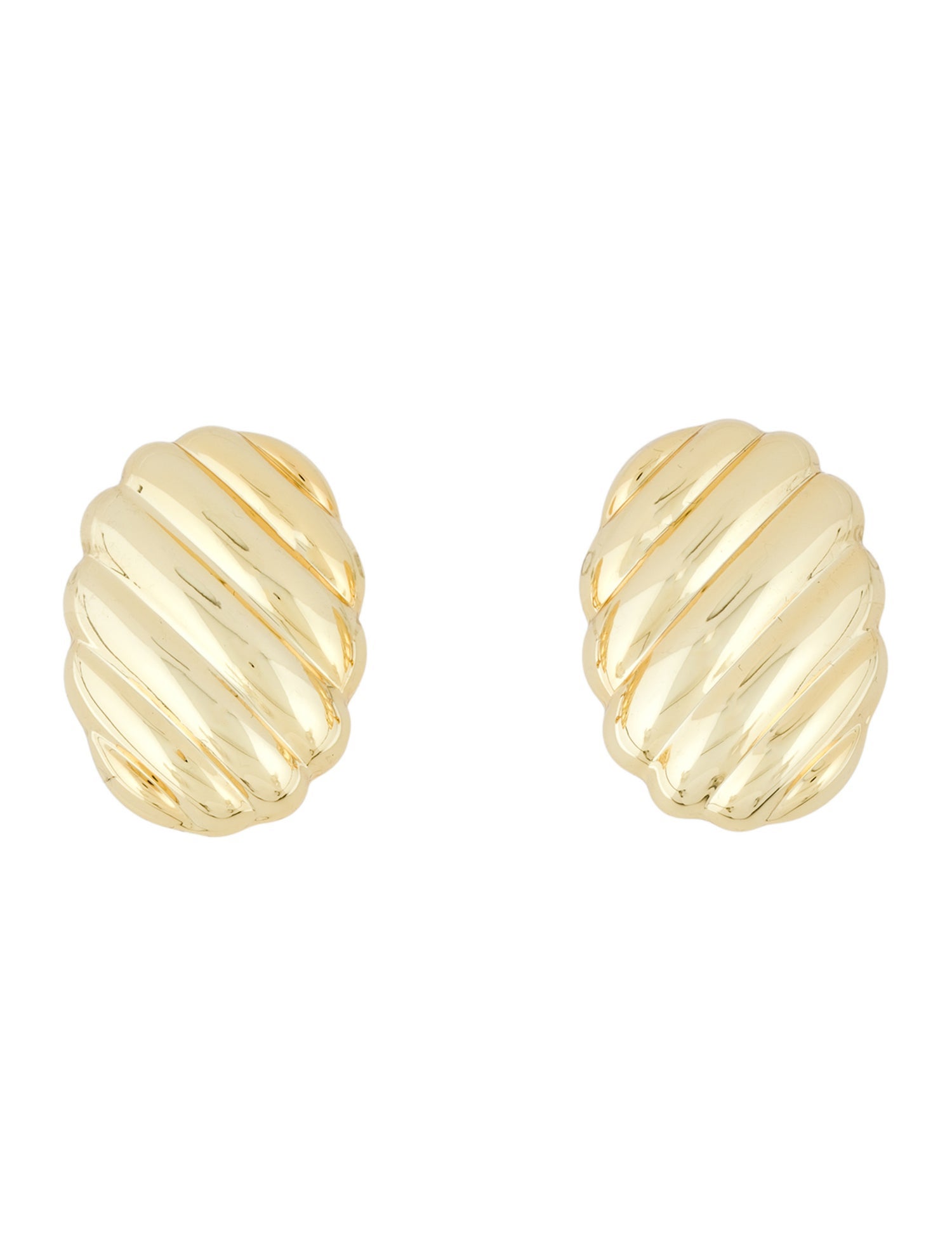 Anine Bing Ribbed Oval Clip-On Earrings