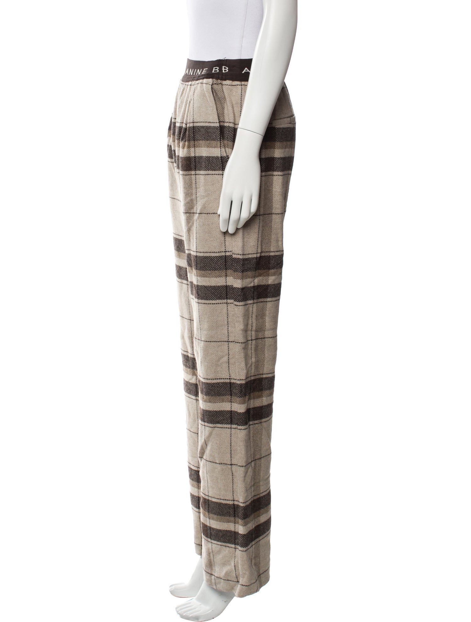 Anine Bing Wool Plaid Print Lounge Set w/ Tags
