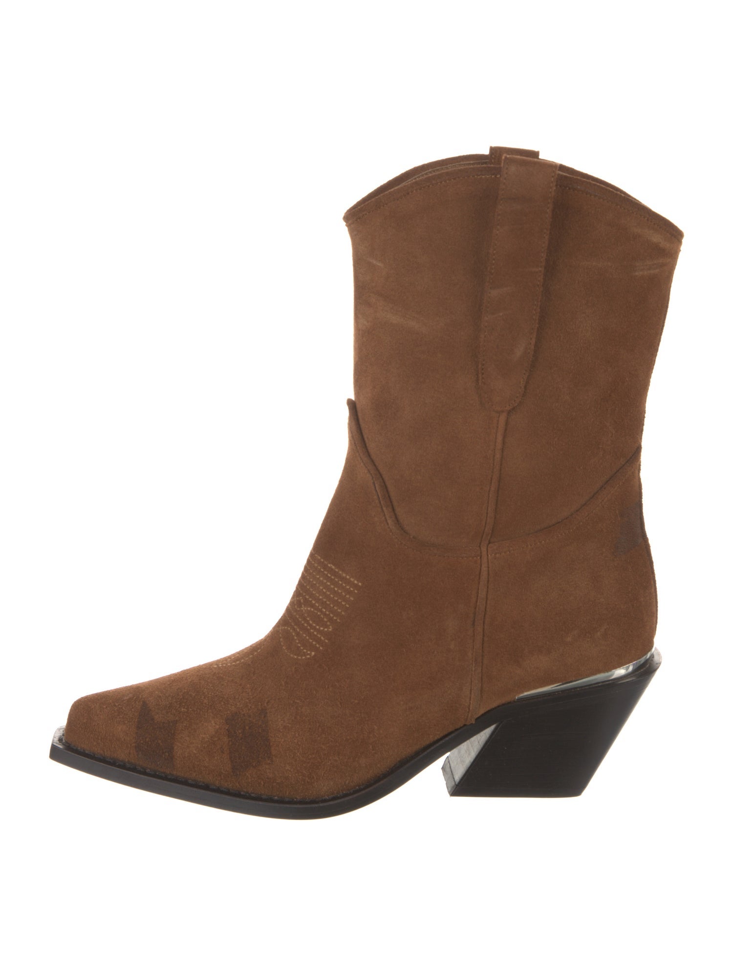 Anine Bing Suede Colorblock Pattern Western Boots