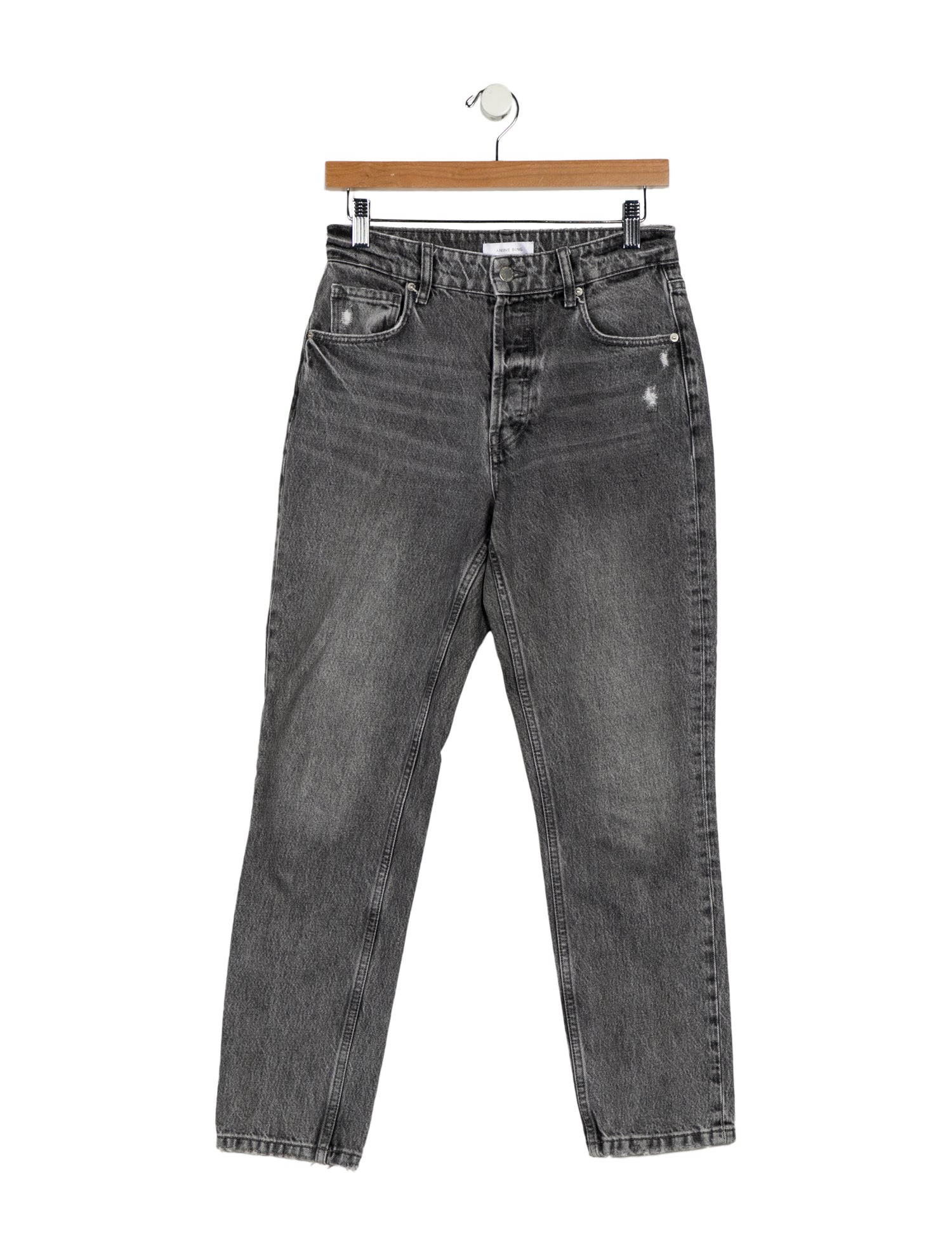Anine Bing Mid-Rise Straight Leg Jeans