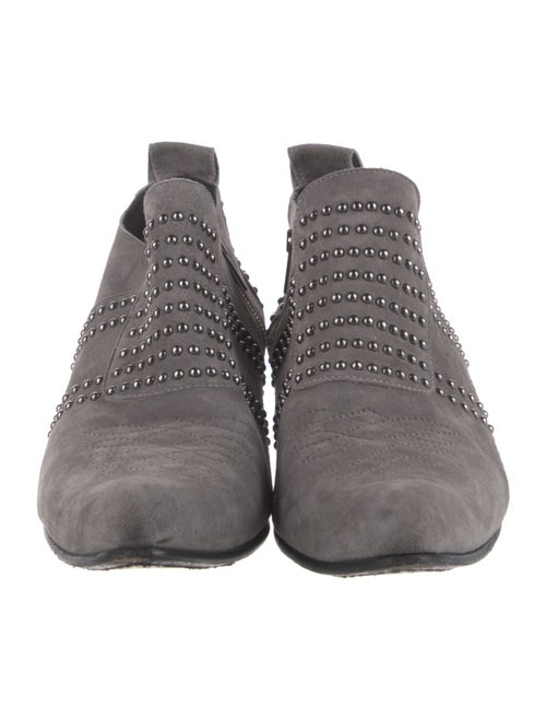 Anine Bing Suede Studded Accents Lace-Up Boots