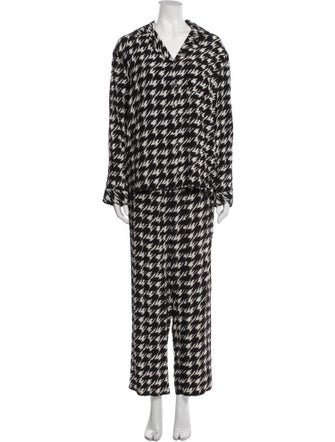 Anine Bing Houndstooth Print Pant Set