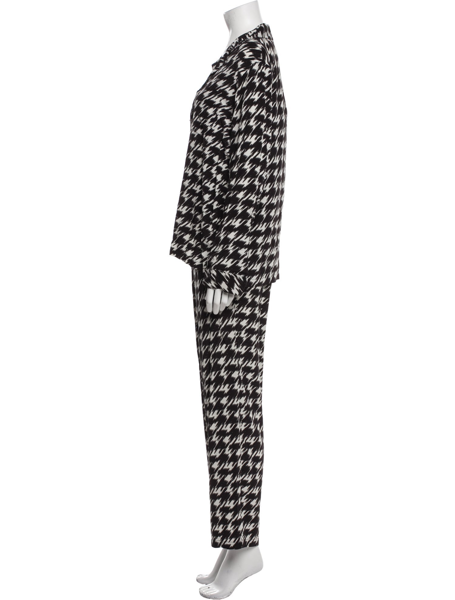 Anine Bing Houndstooth Print Pant Set