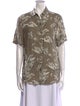 Anine Bing Printed Short Sleeve Button-Up Top