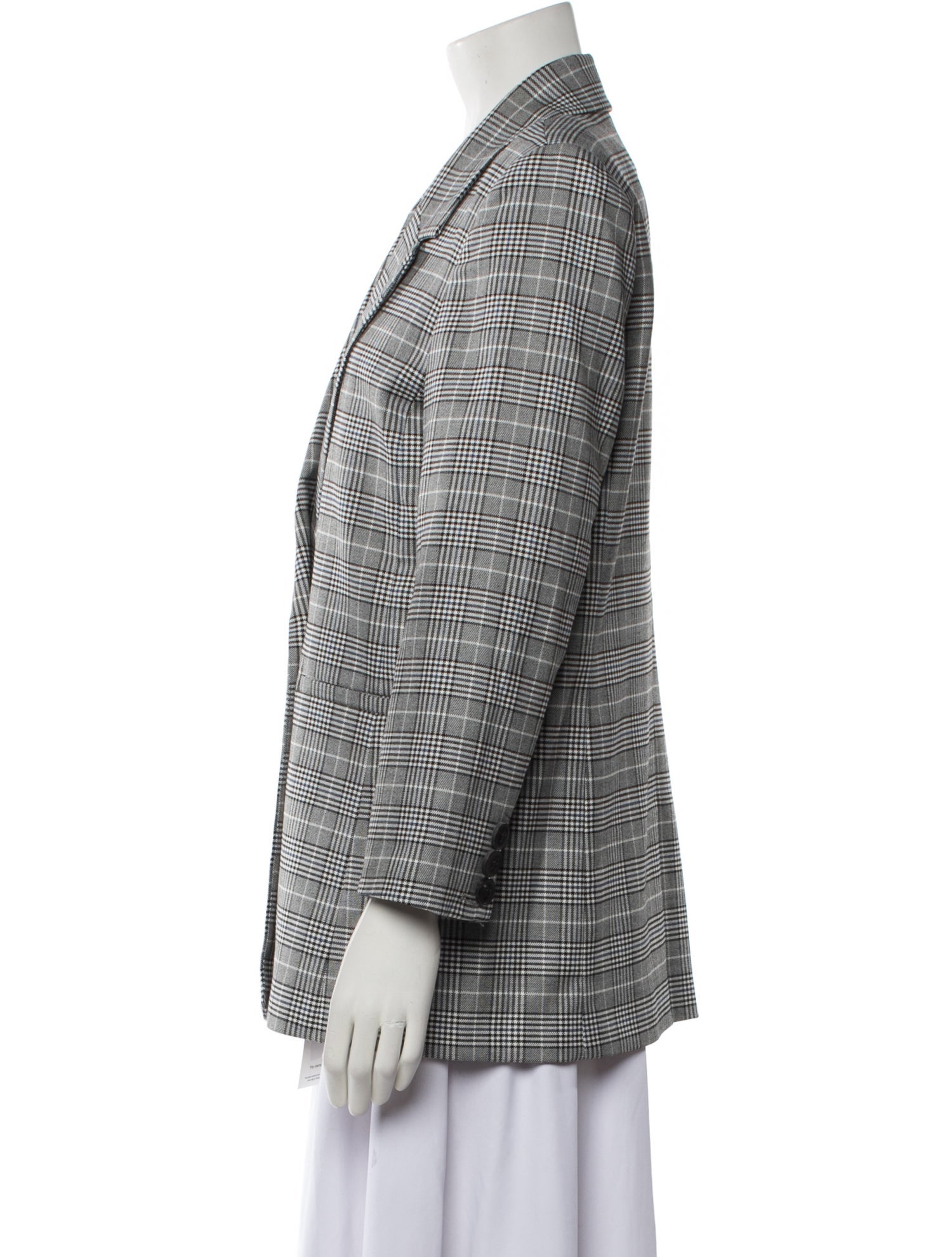 Anine Bing Plaid Print Blazer