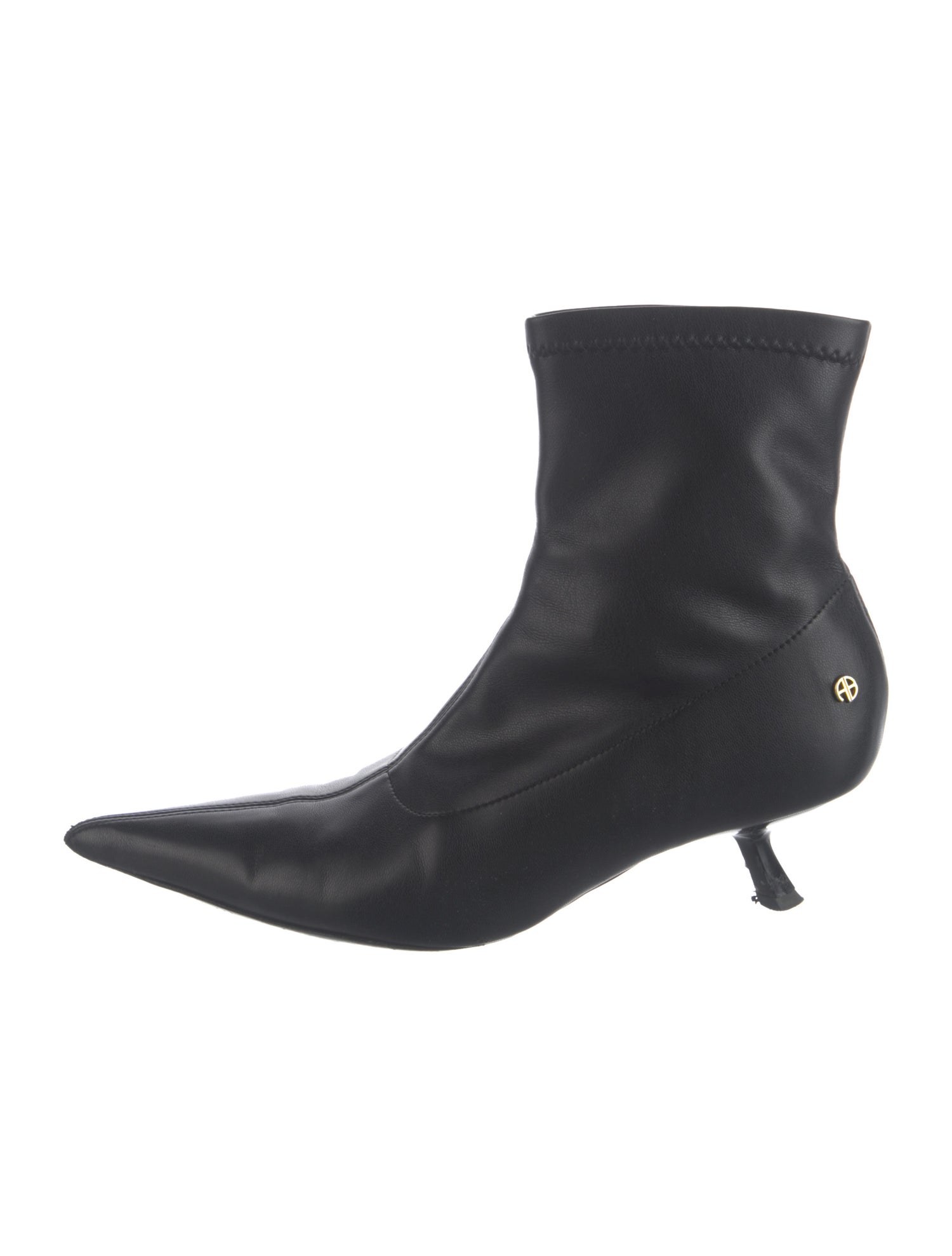 Anine Bing Leather Animal Print Sock Boots