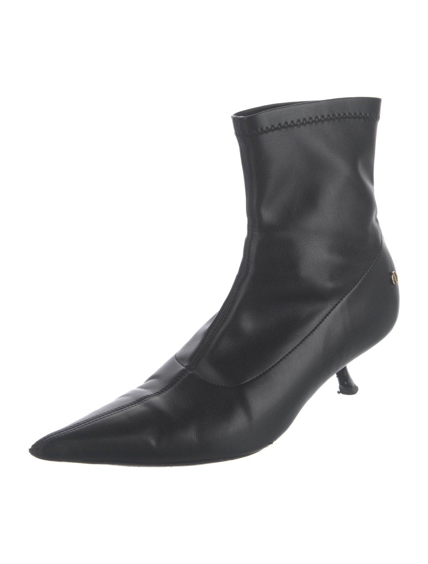 Anine Bing Leather Animal Print Sock Boots