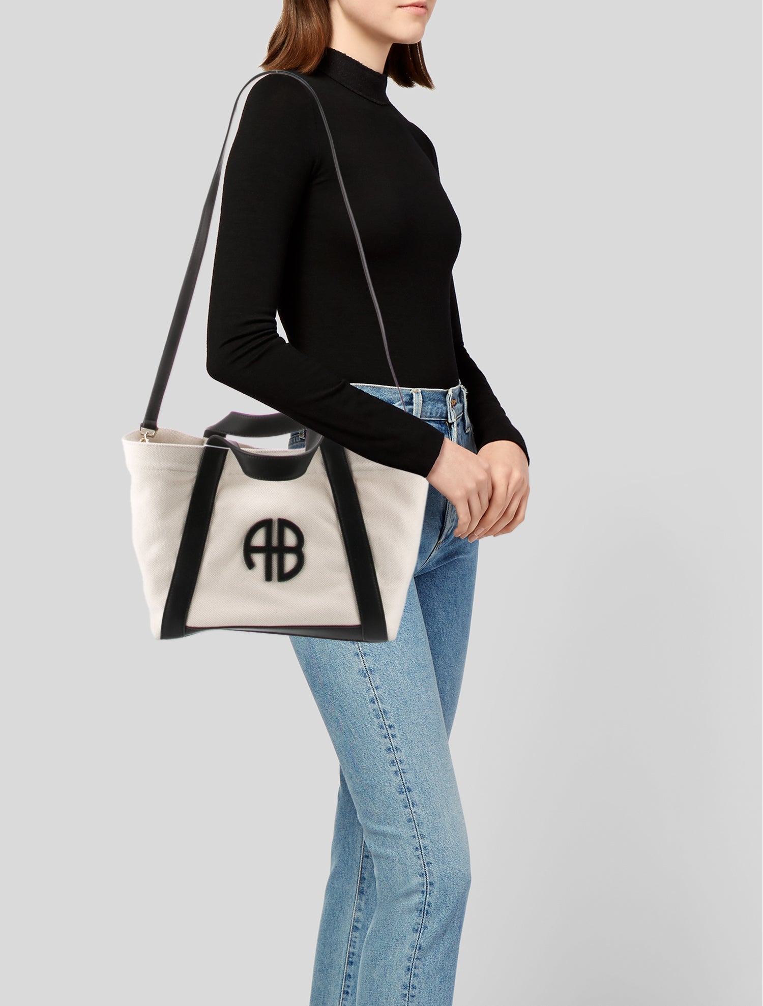 Anine Bing Canvas Top Handle Bag