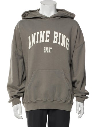 Anine Bing Graphic Print V-Neck Hoodie