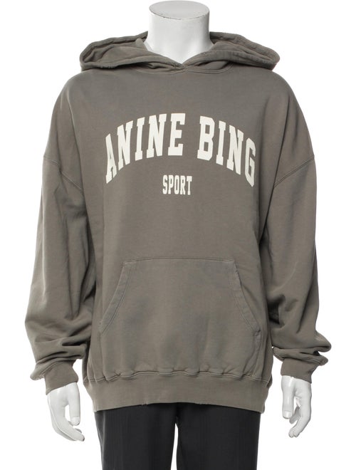 Anine Bing Graphic Print V-Neck Hoodie