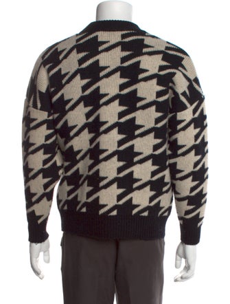 Anine Bing Virgin Wool Houndstooth Print Pullover