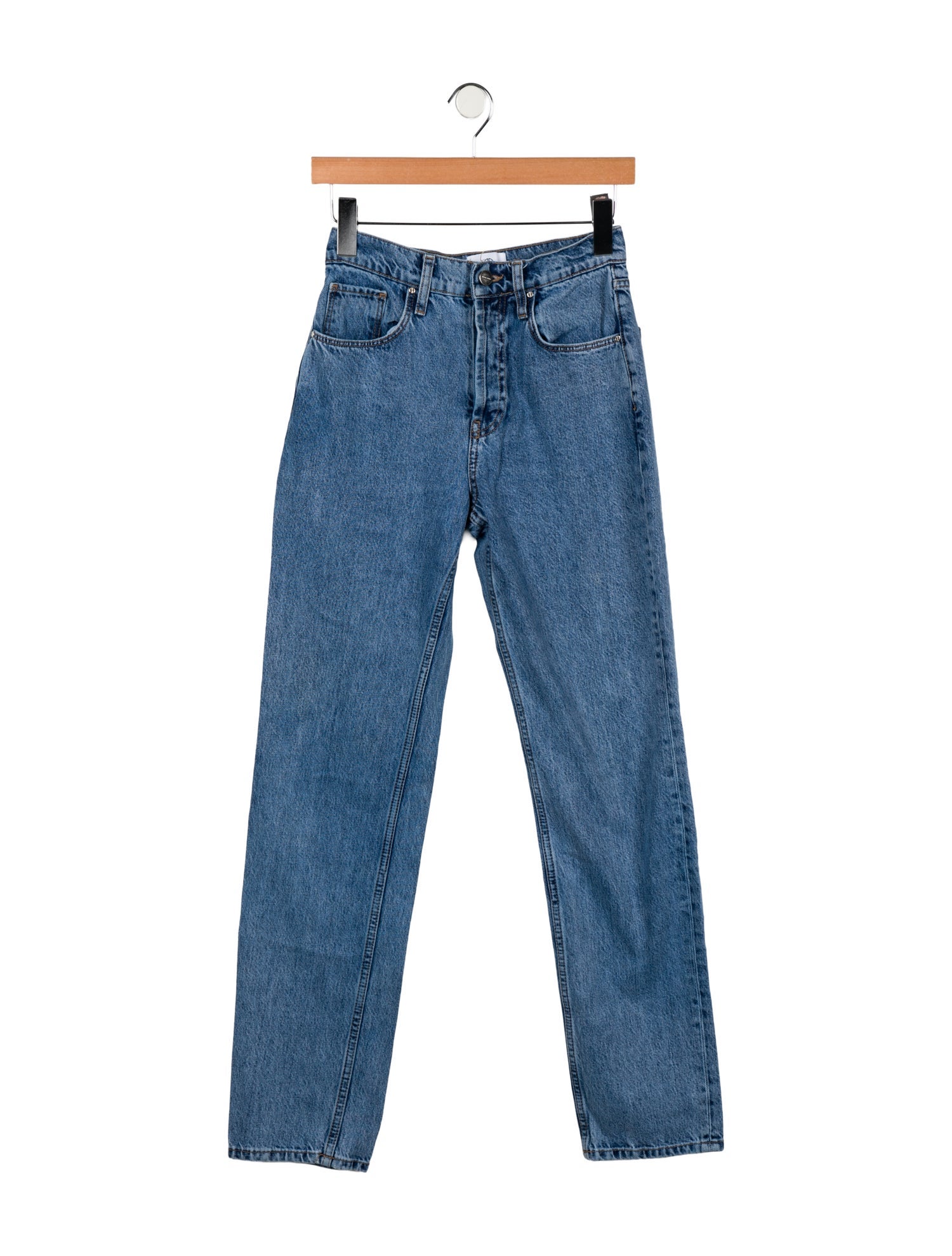 Anine Bing Mid-Rise Straight Leg Jeans