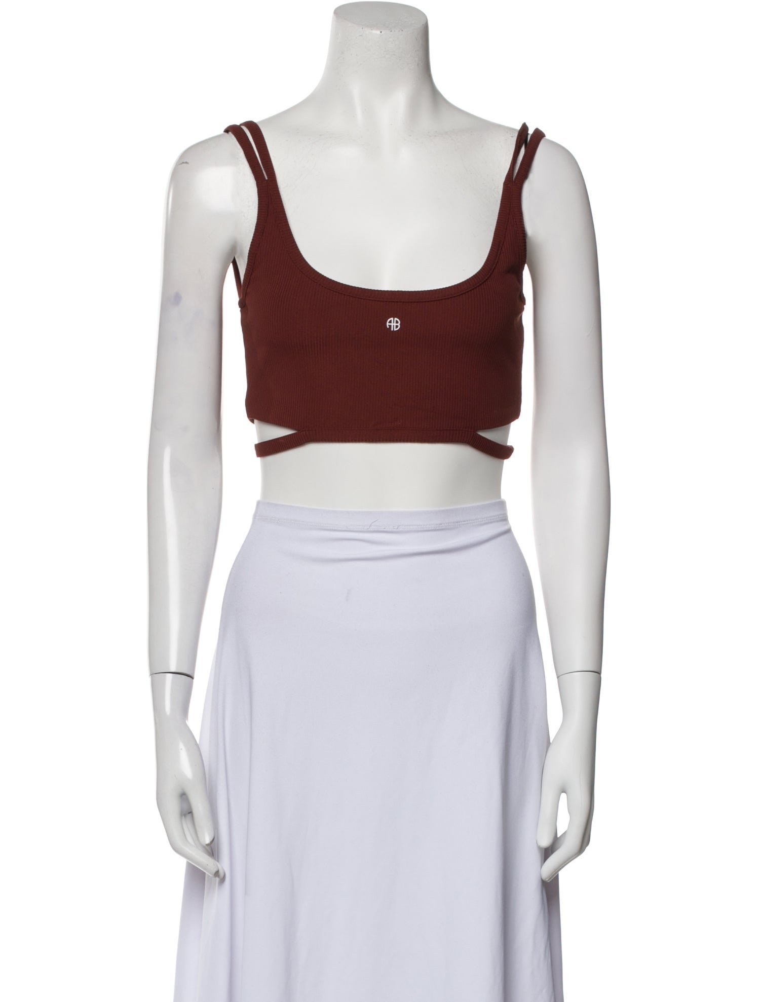 Anine Bing Scoop Neck Sleeveless Crop Top