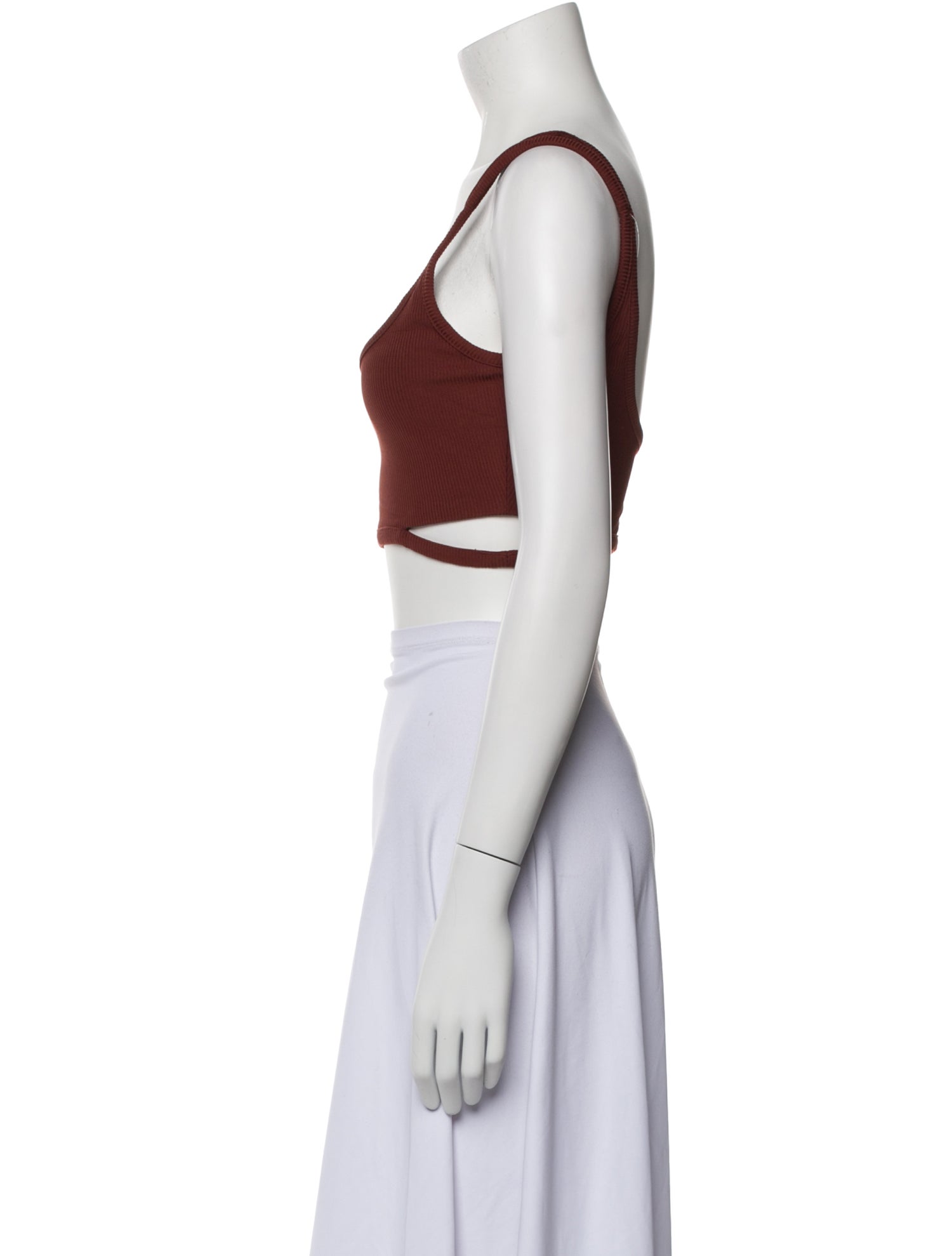 Anine Bing Scoop Neck Sleeveless Crop Top