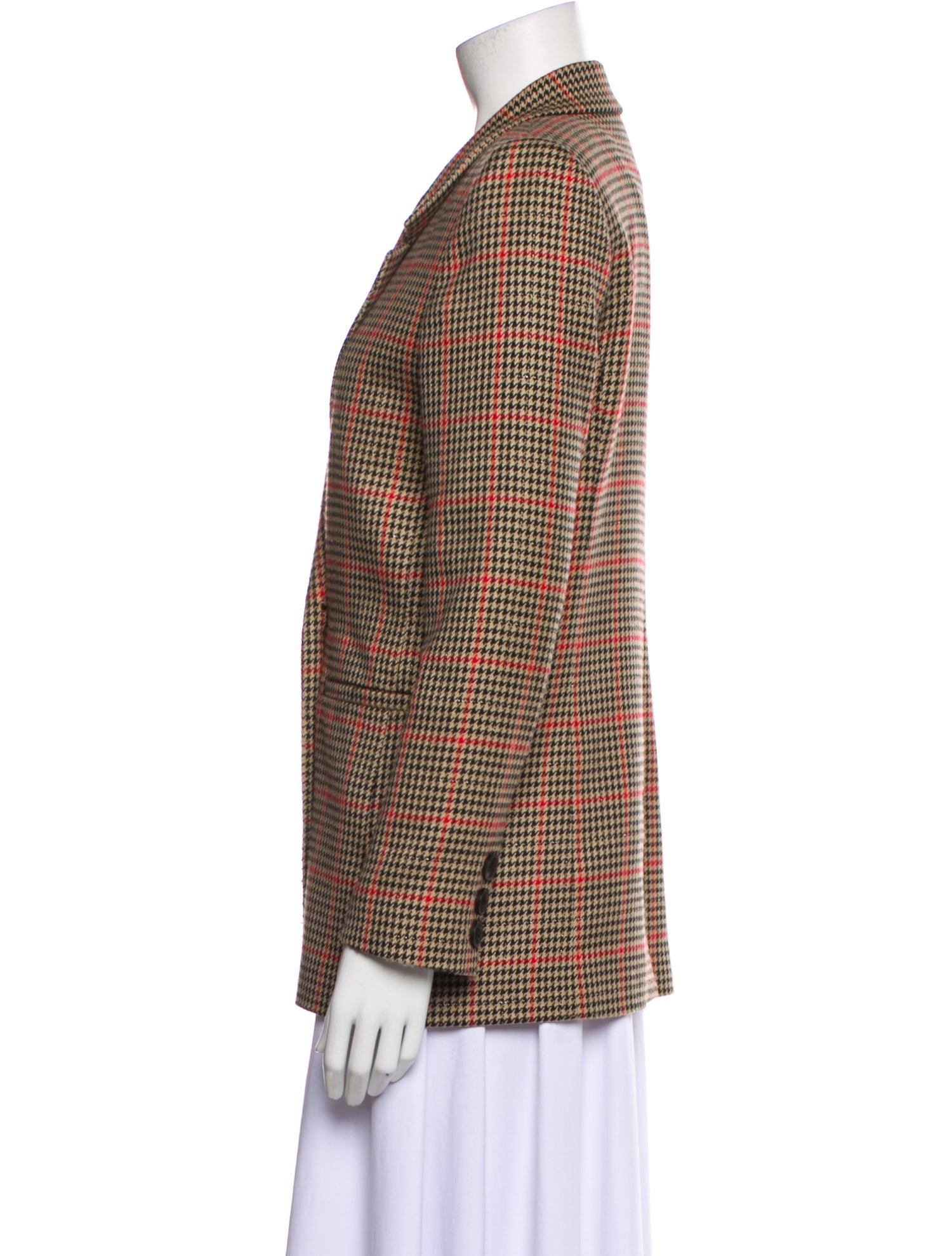 Anine Bing Plaid Print Blazer