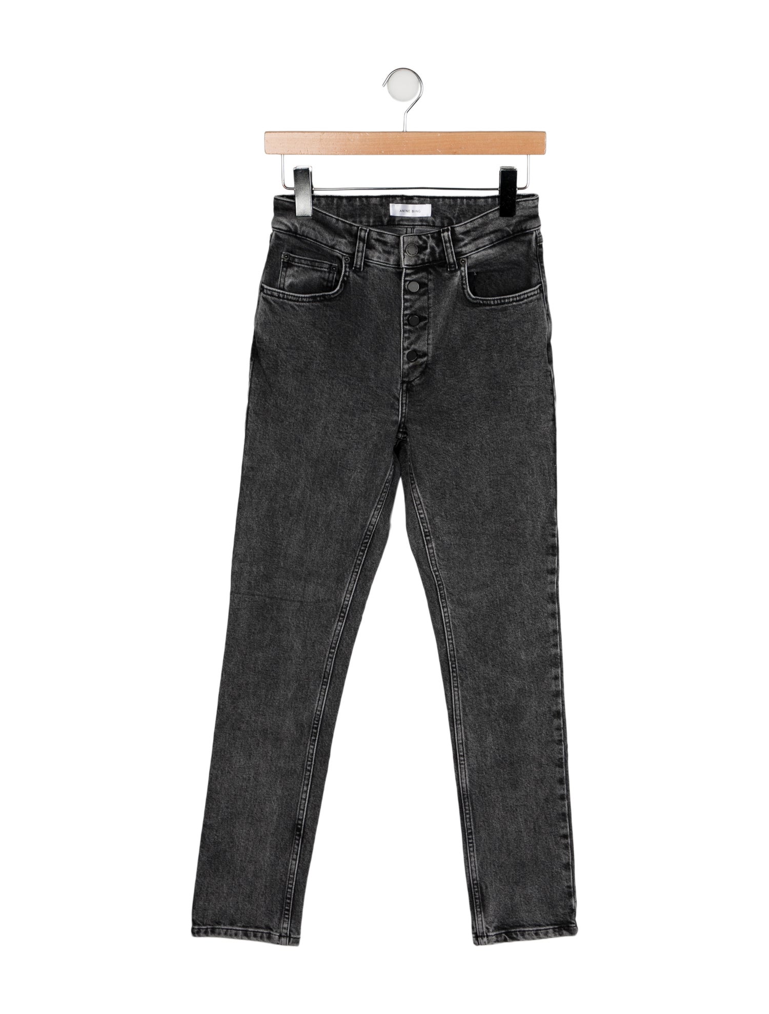 Anine Bing High-Rise Straight Leg Jeans