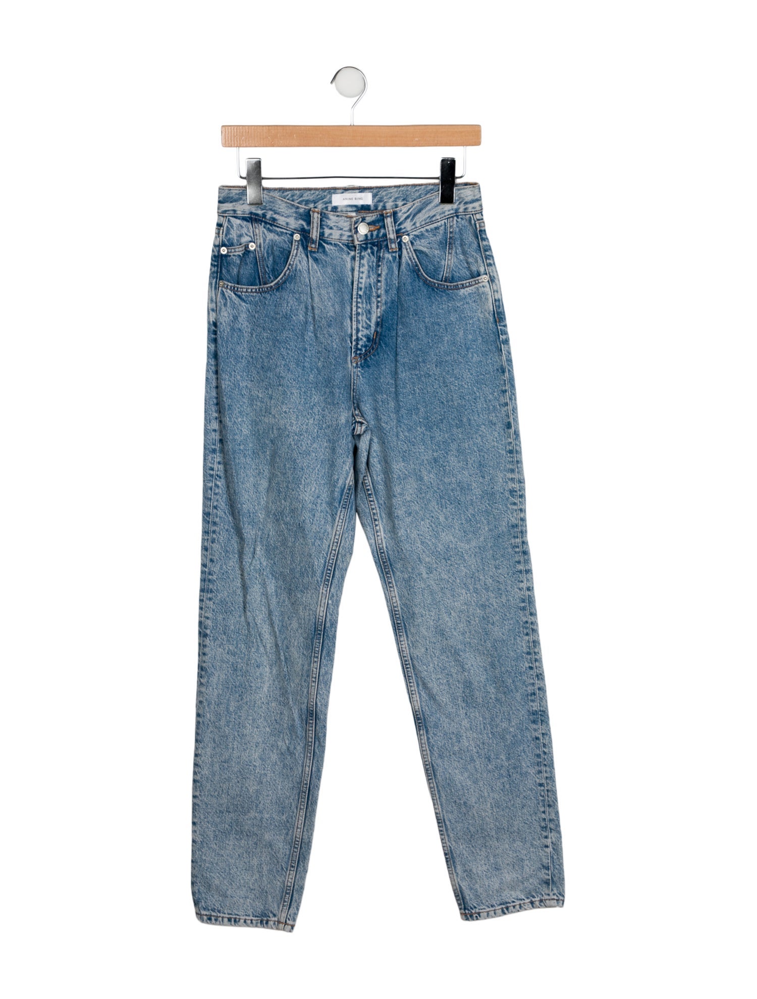 Anine Bing High-Rise Straight Leg Jeans