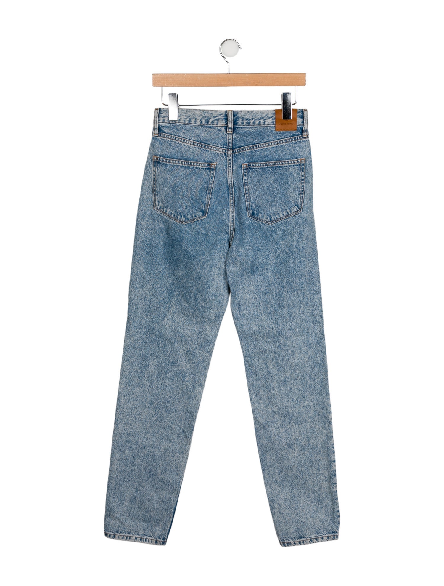 Anine Bing High-Rise Straight Leg Jeans
