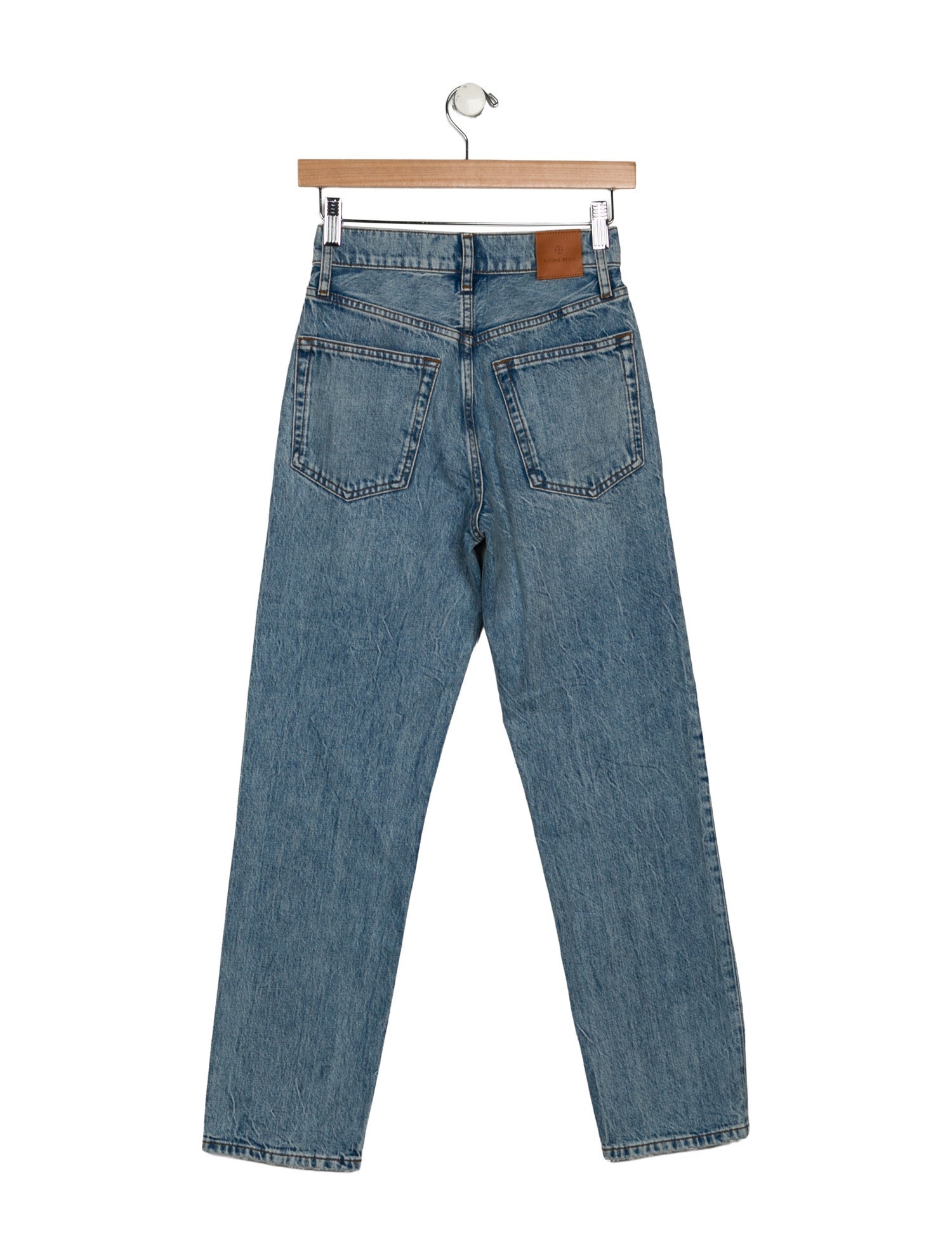 Anine Bing Mid-Rise Straight Leg Jeans