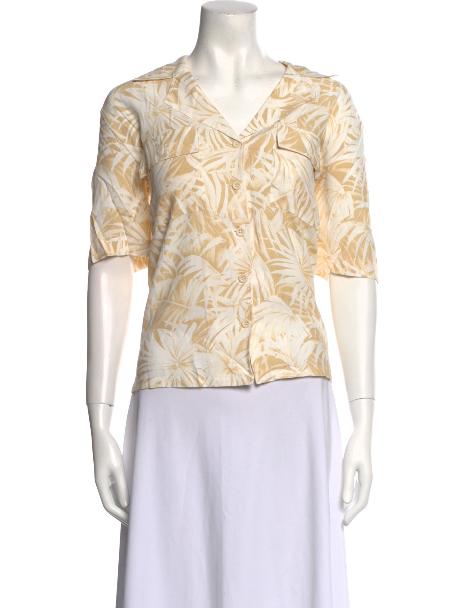 Anine Bing Printed V-Neck Blouse