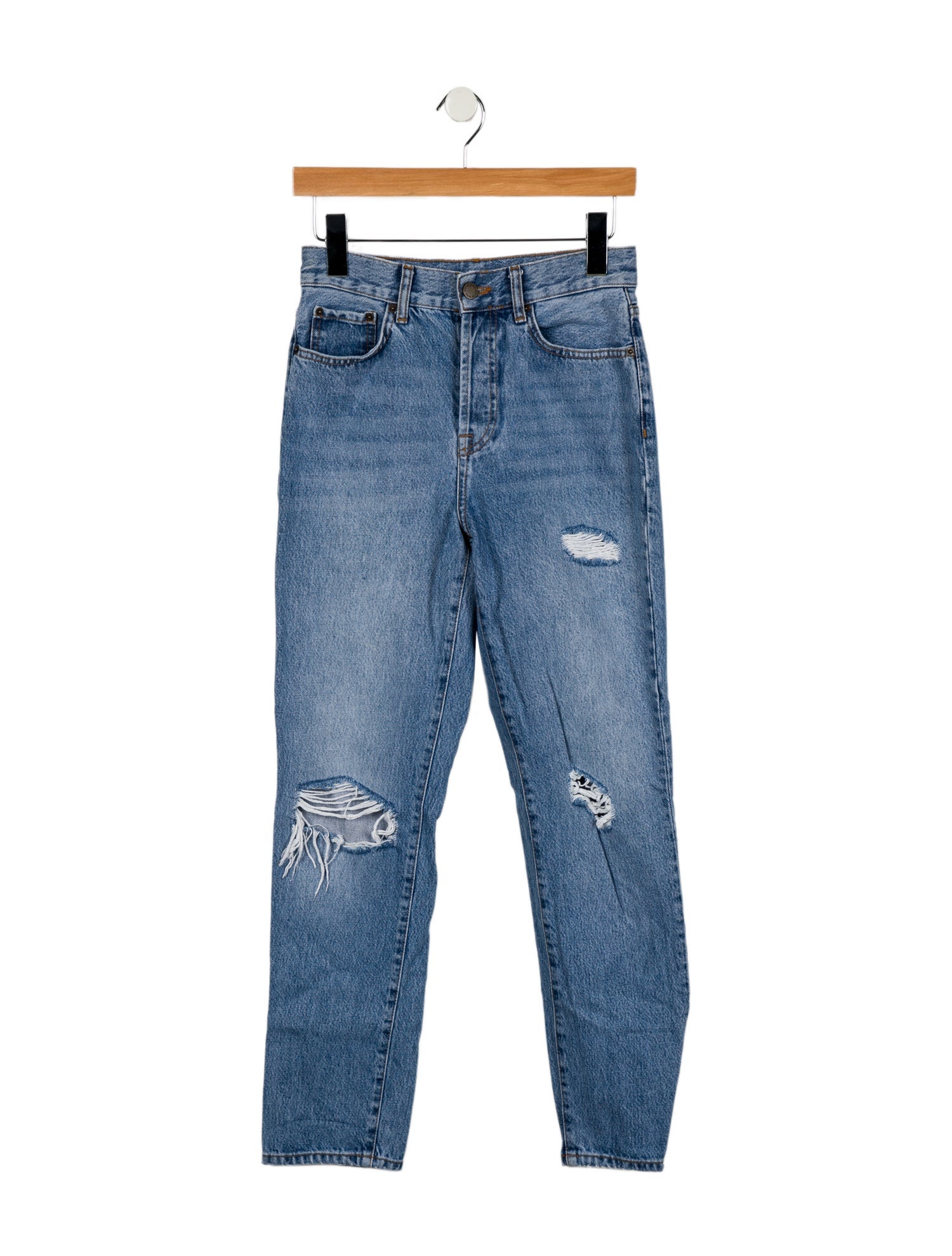 Anine Bing Mid-Rise Straight Leg Jeans