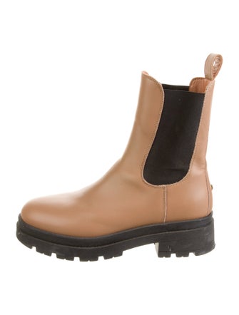 Anine Bing Leather Colorblock Pattern Chelsea Boots