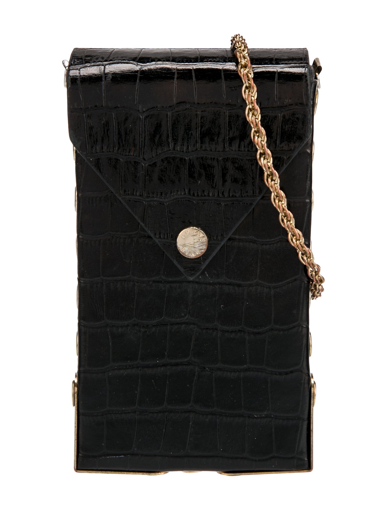 Anine Bing Embossed Leather Crossbody Bag