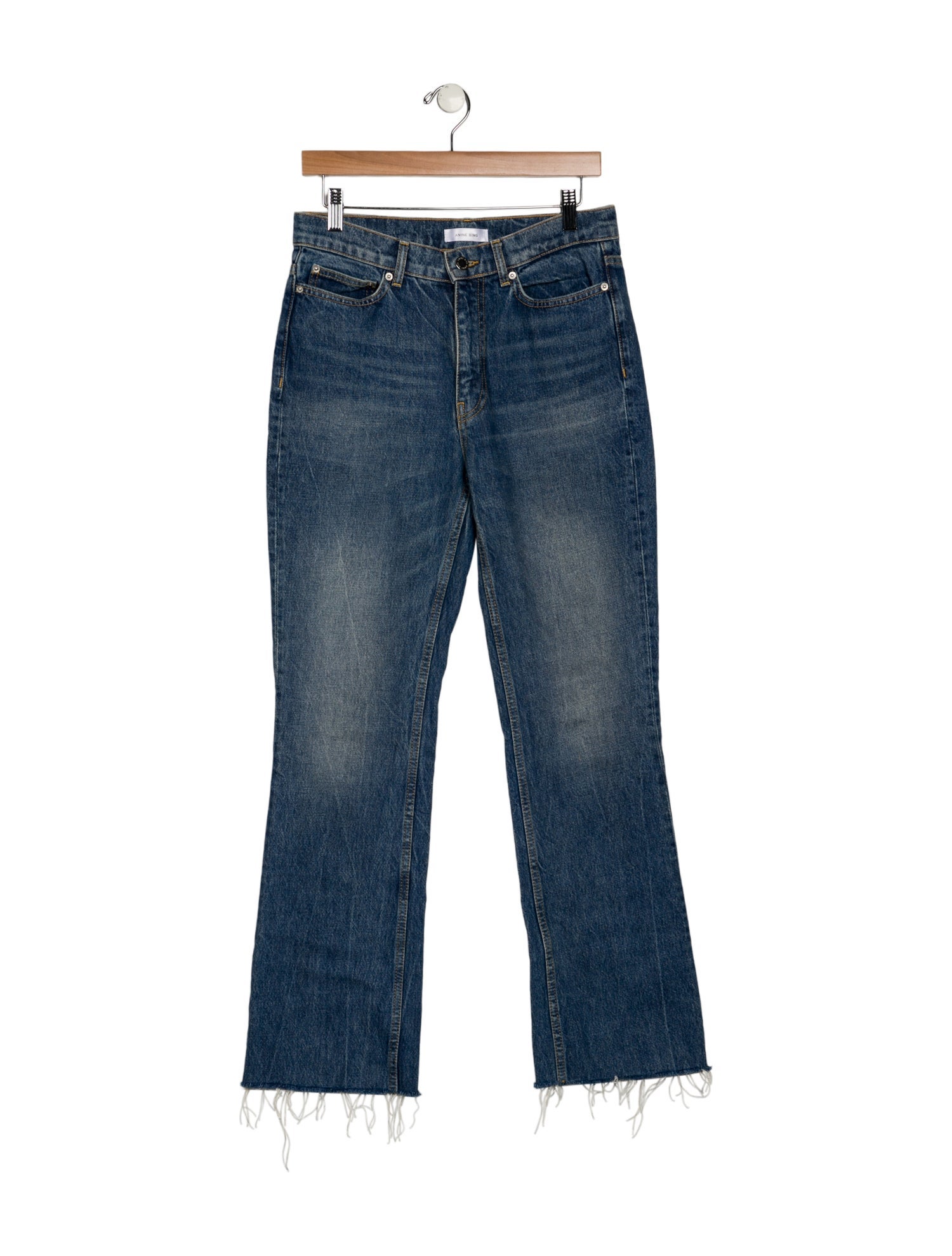 Anine Bing High-Rise Straight Leg Jeans
