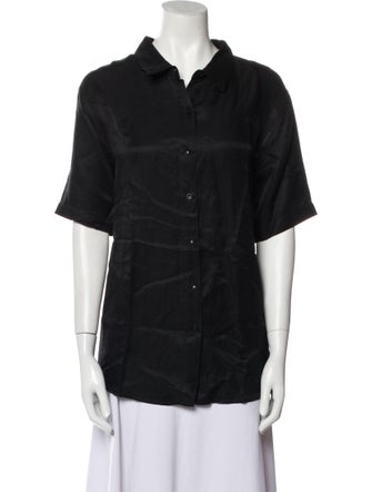 Anine Bing Short Sleeve Button-Up Top