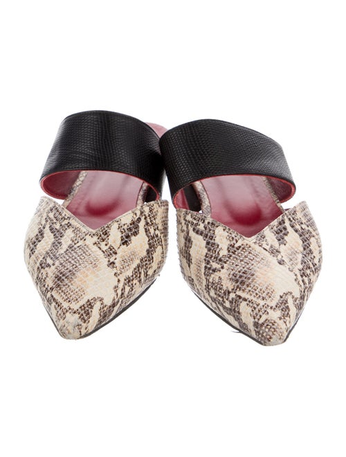 Anine Bing Embossed Leather Animal Print Mules