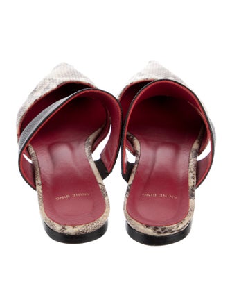 Anine Bing Embossed Leather Animal Print Mules