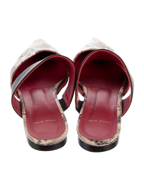 Anine Bing Embossed Leather Animal Print Mules