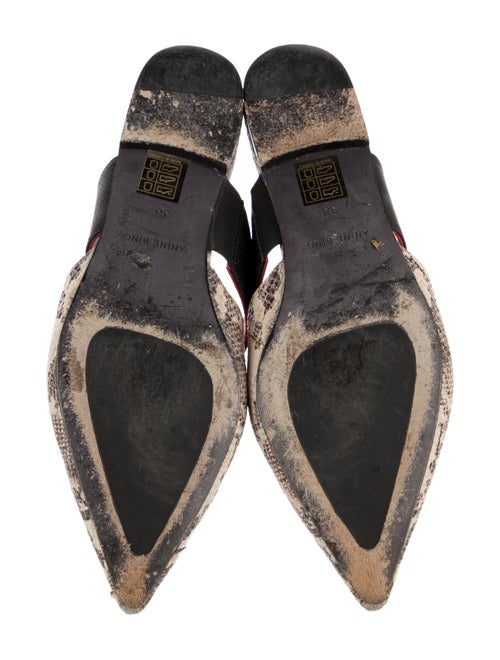 Anine Bing Embossed Leather Animal Print Mules