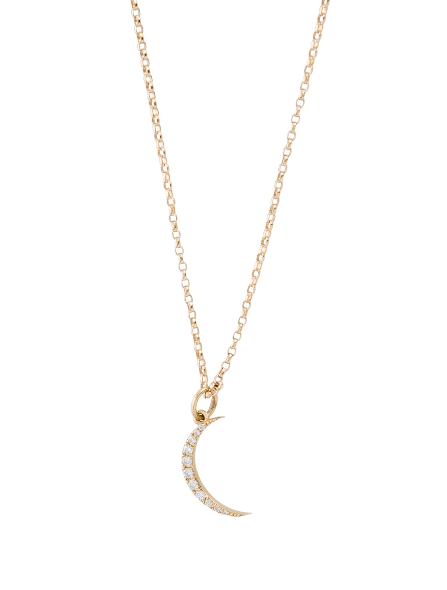 Anine Bing 14K Diamond Moon Charm w/14K Unbranded Chain