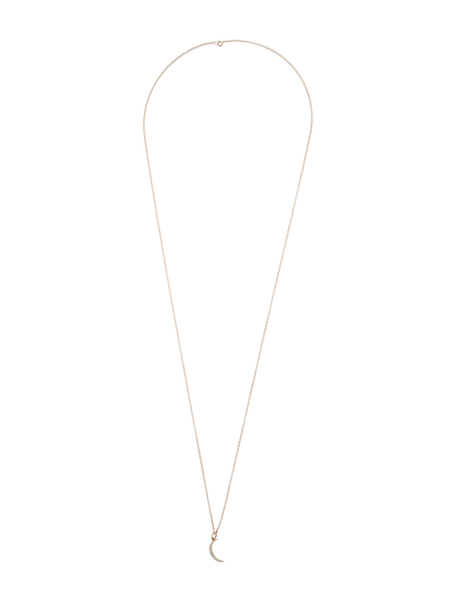 Anine Bing 14K Diamond Moon Charm w/14K Unbranded Chain