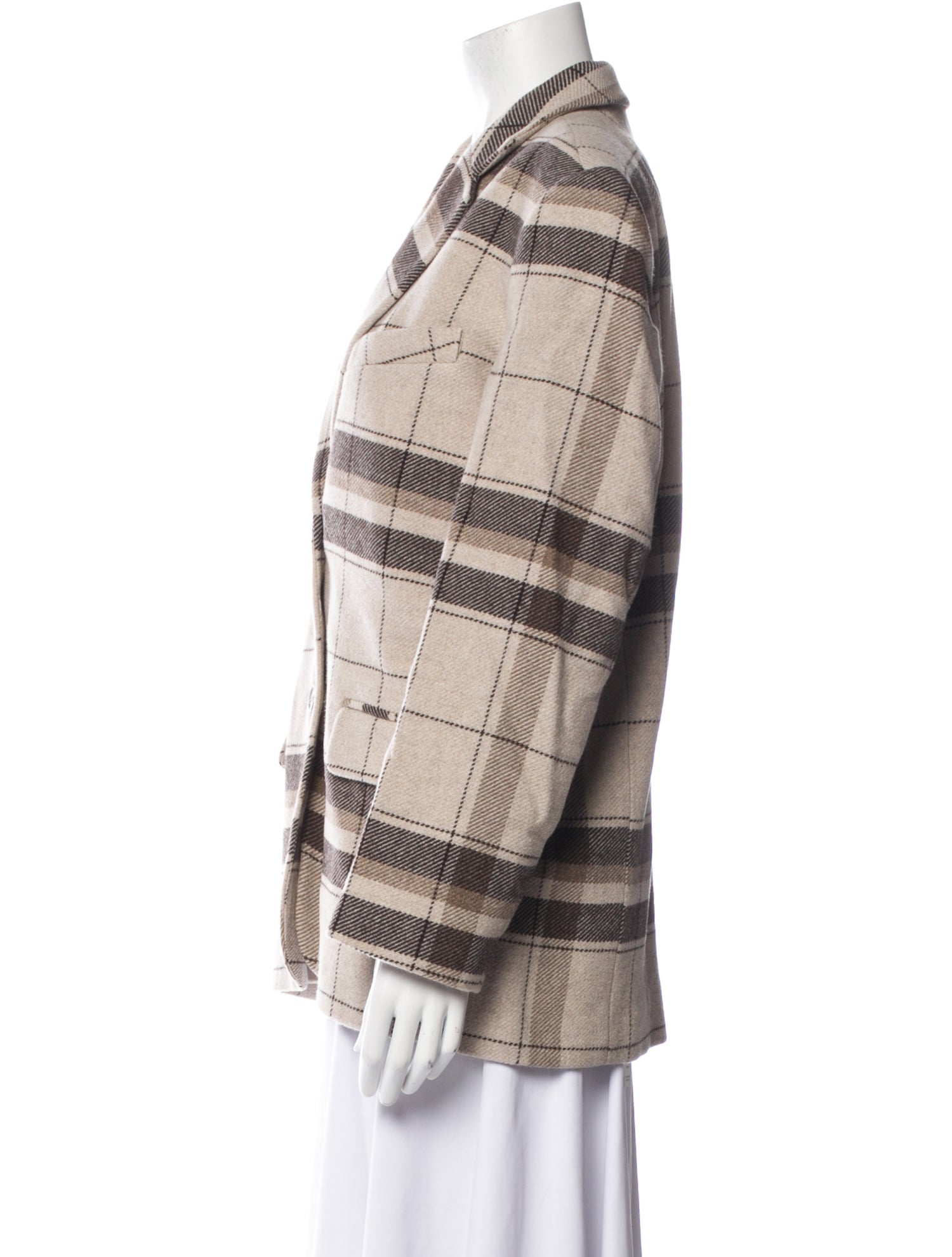 Anine Bing Wool Plaid Print Blazer w/ Tags