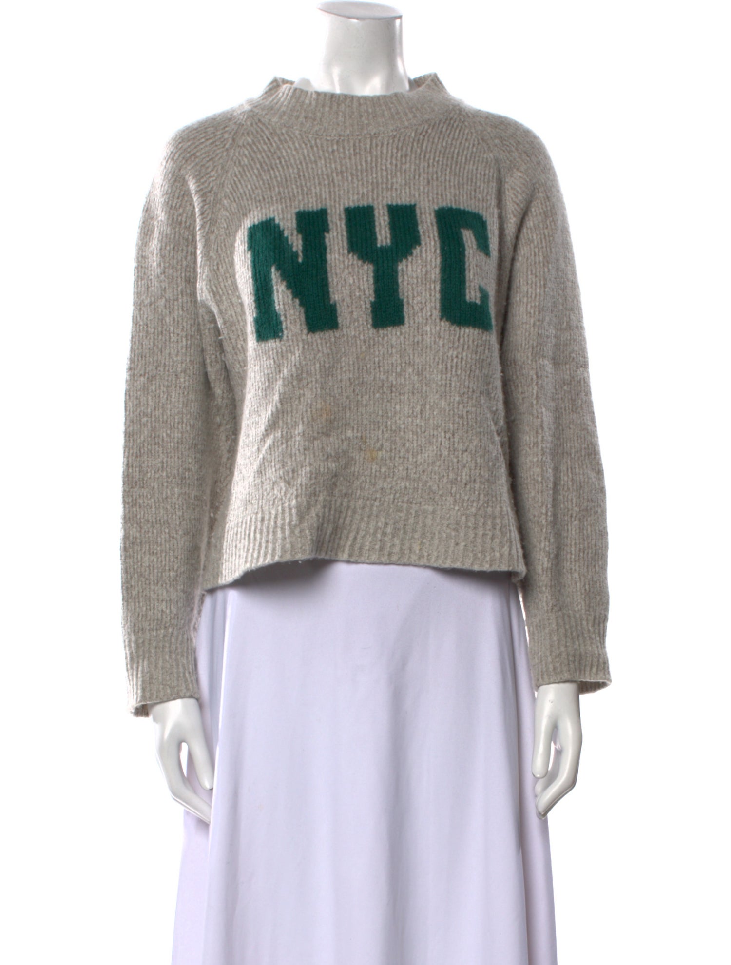Anine Bing Merino Wool Graphic Print Sweater
