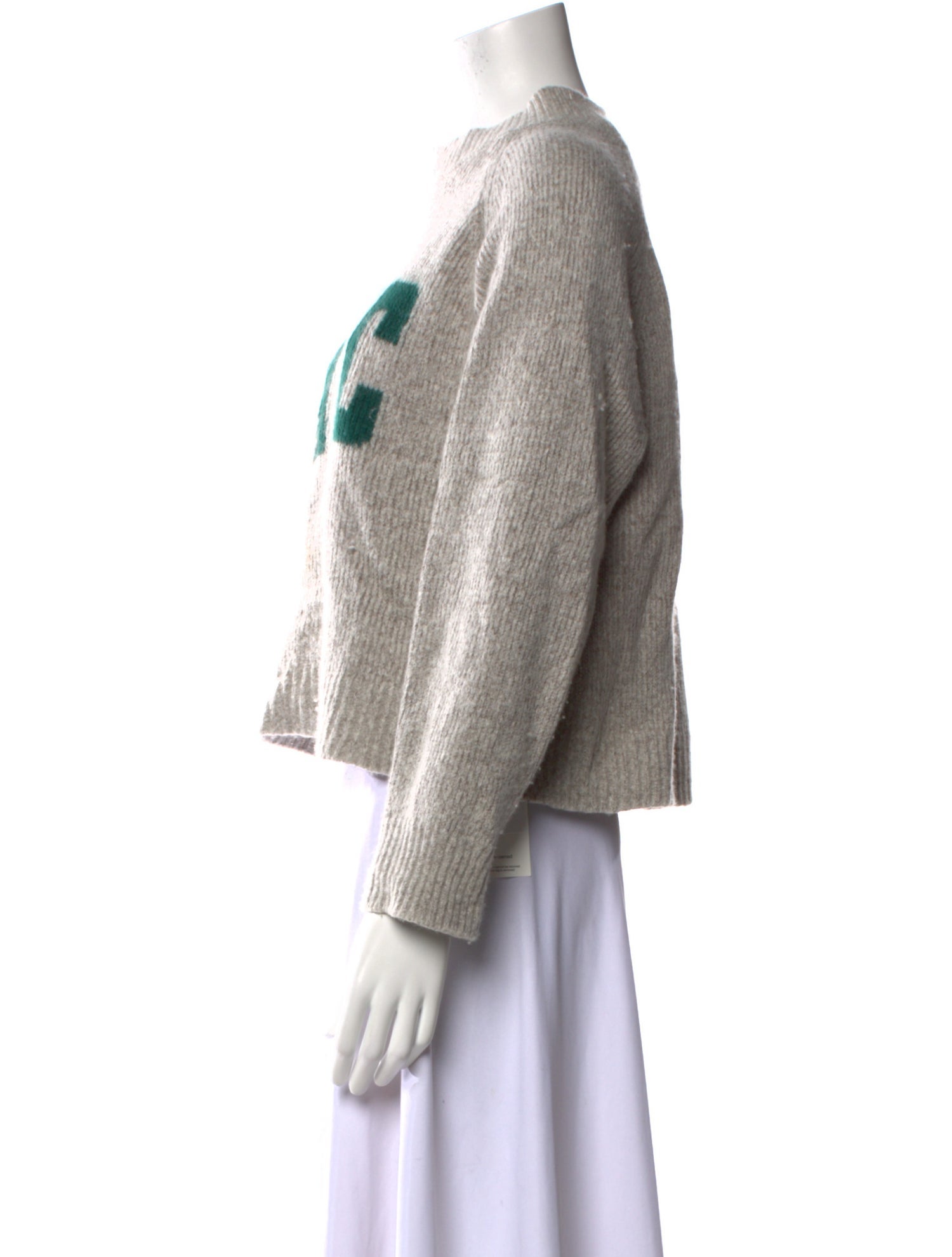 Anine Bing Merino Wool Graphic Print Sweater
