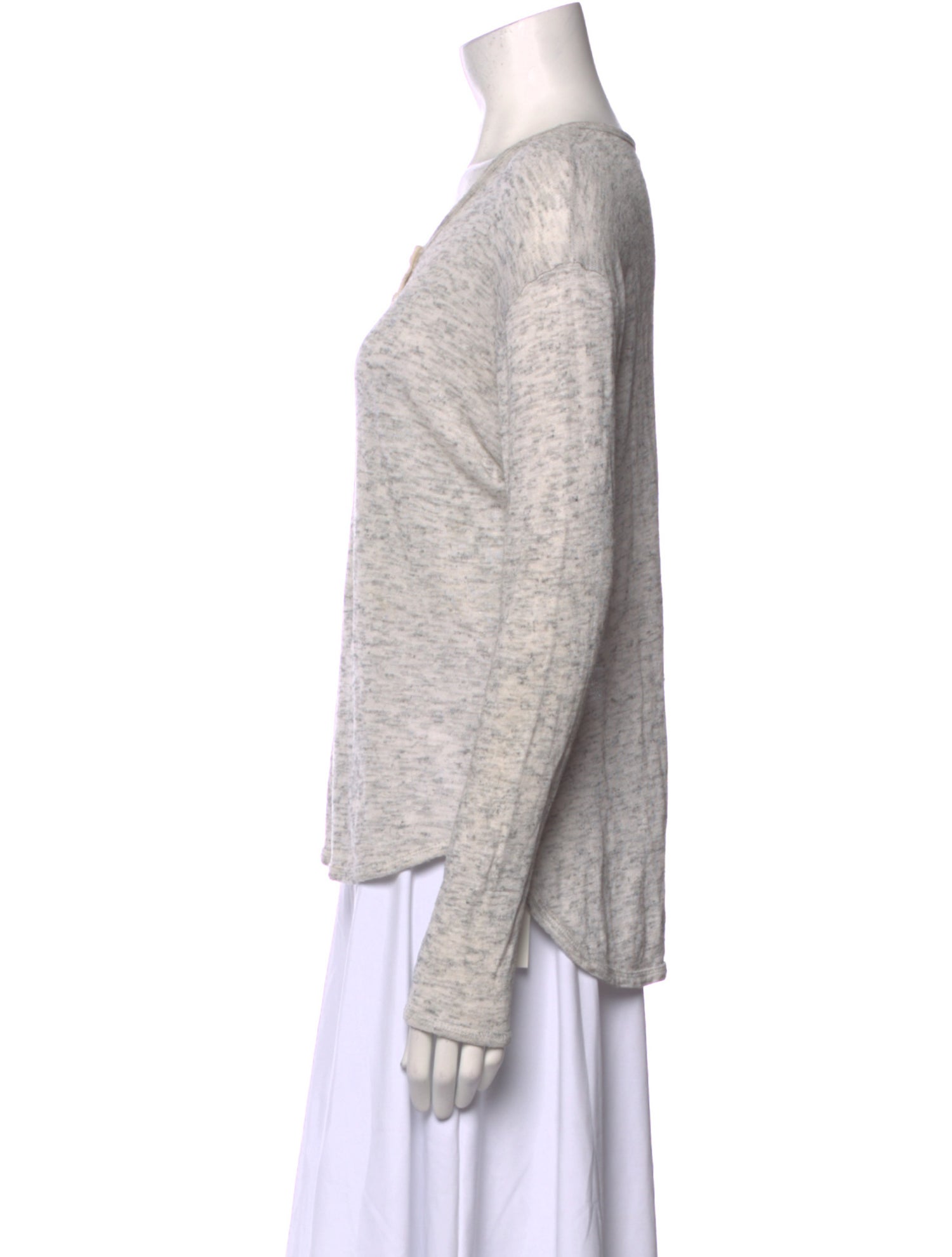 Anine Bing Linen V-Neck Sweatshirt