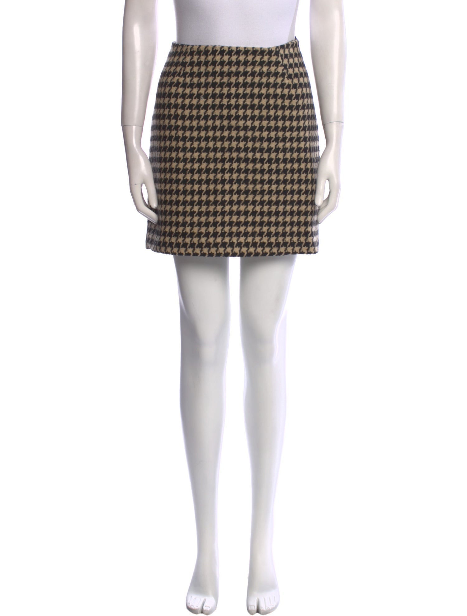 Anine Bing Houndstooth Print Mini Skirt