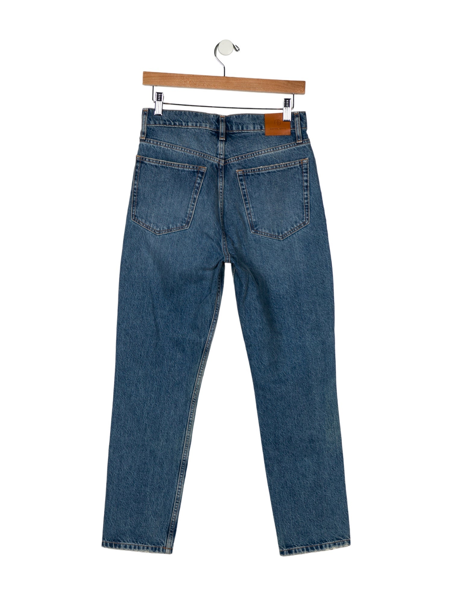 Anine Bing High-Rise Straight Leg Jeans