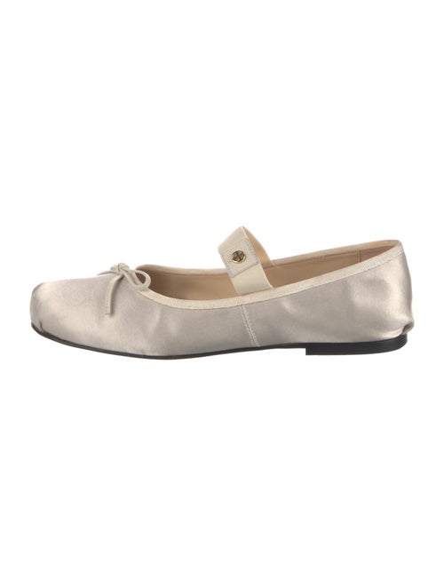 Anine Bing Satin Bow Accents Mary Jane Flats