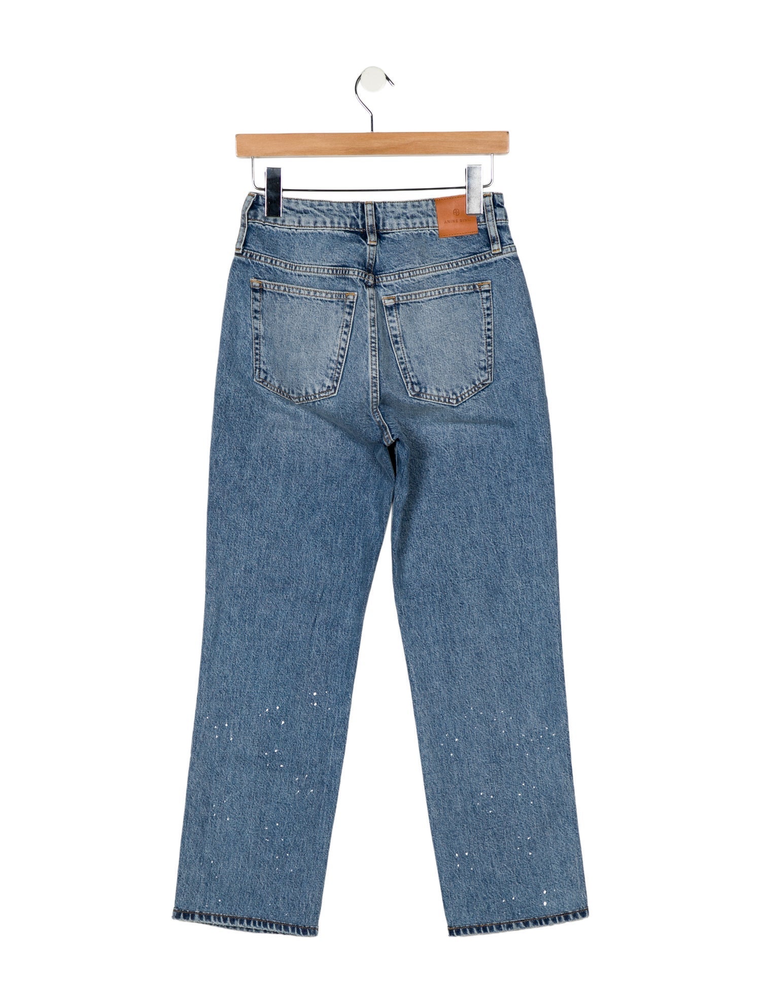 Anine Bing High-Rise Straight Leg Jeans