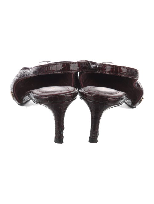 Anine Bing Patent Leather Animal Print Slingback Pumps