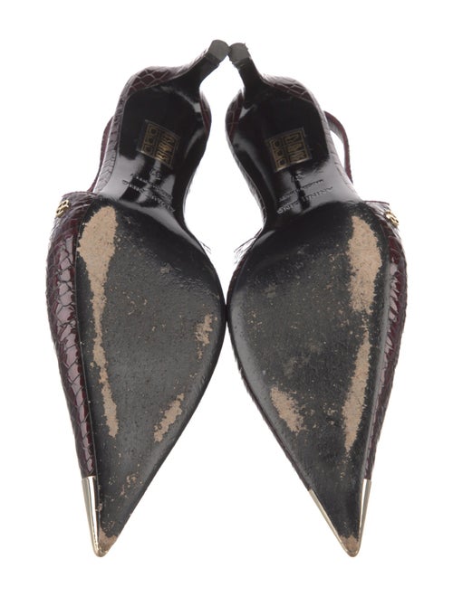 Anine Bing Patent Leather Animal Print Slingback Pumps